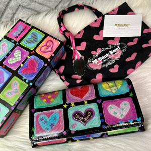 THINK BEE just heart japanese brand colorful zip wallet